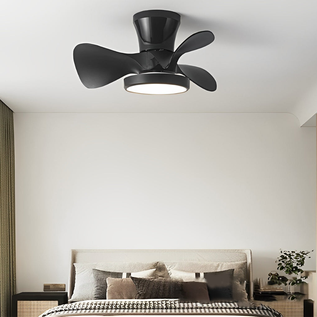 Mute inverter synthetic ceiling fans for dining room — White / Natural Wood