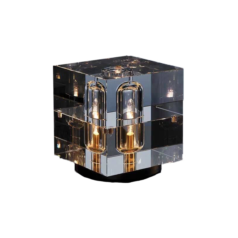 Stereo geometric crystal table lamps for bedroom — Small (12"H / Square / 220V-240V (UK/AU)