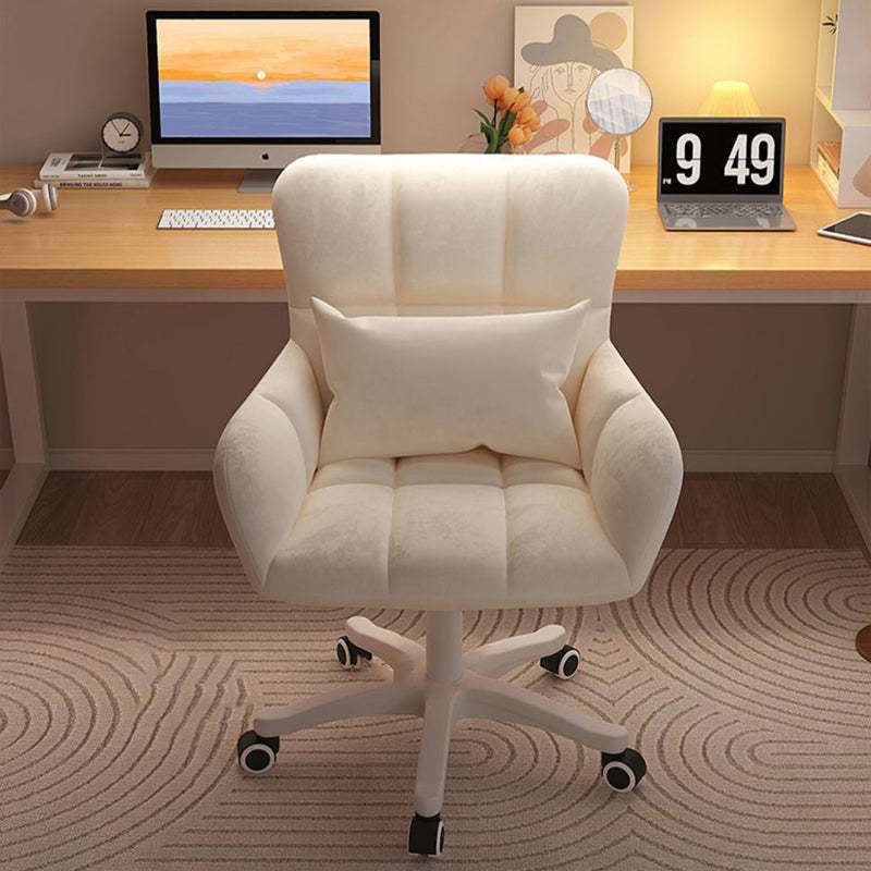 Minimalist Lattice Velvet Steel Desk Chair