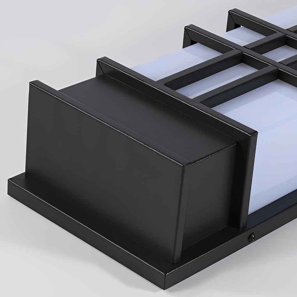 Retro Rectangular Waterproof LED Black Traditional Outdoor Wall Lamp-Lighom