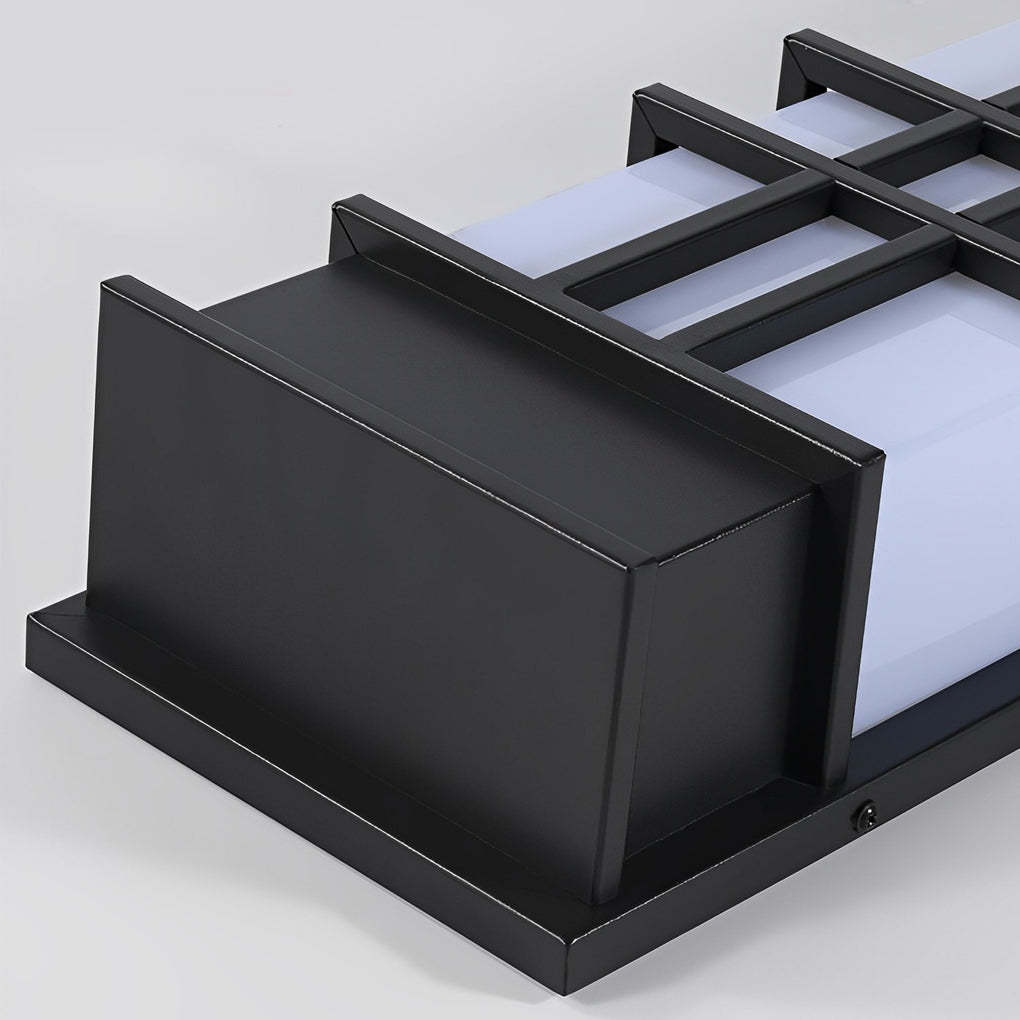 Retro Rectangular Waterproof LED Black Traditional Outdoor Wall Lamp-Lighom