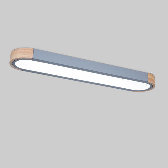Scandinavian Long Oval Iron Flush Mount Light