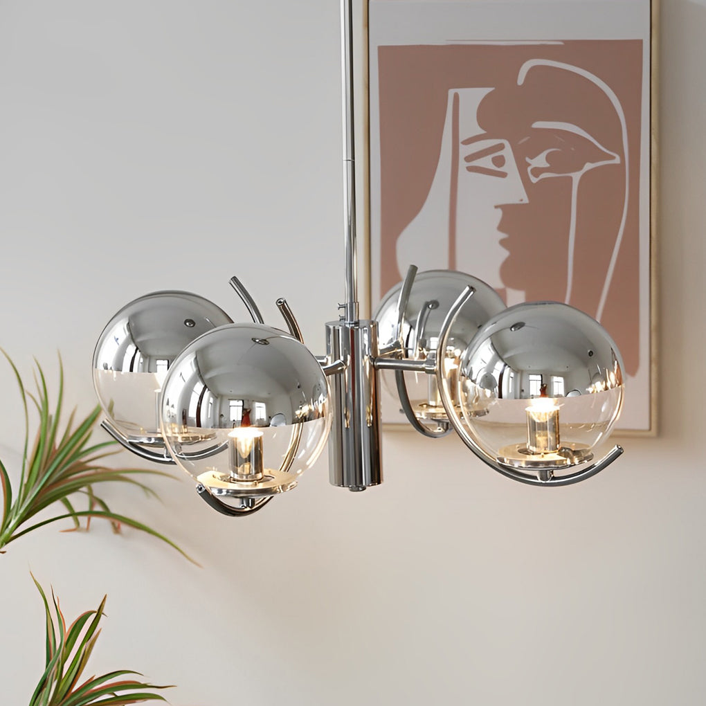 4/5-Light Glass Globe Iron Nordic Chandelier