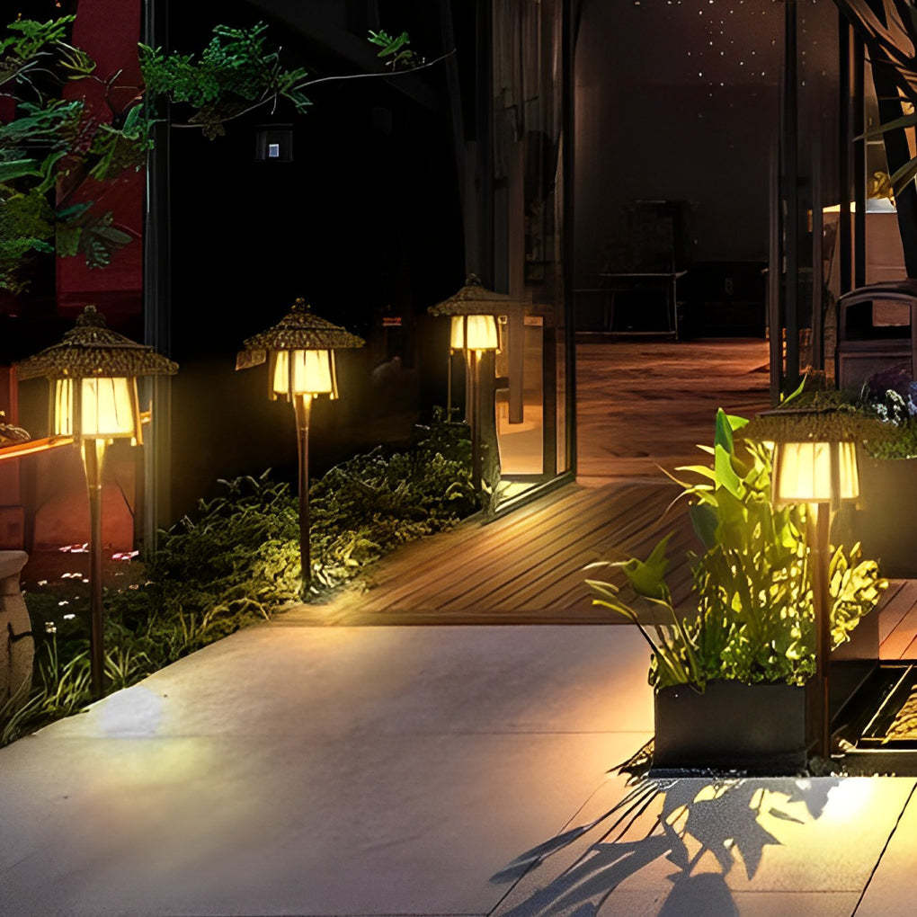 Rustic Bamboo E27 Landscape Warm Lights For Pergola Hanging Lighting Or Path Lighting-Lighom