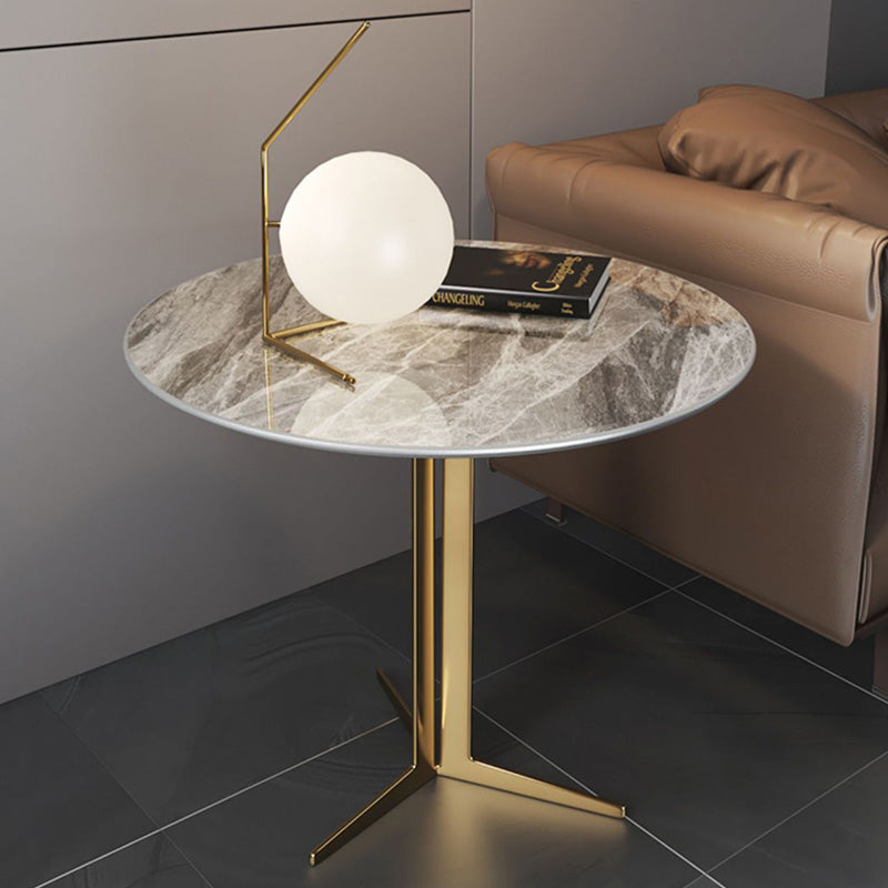 Scandinavian Round Aluminum Slate Coffee Table