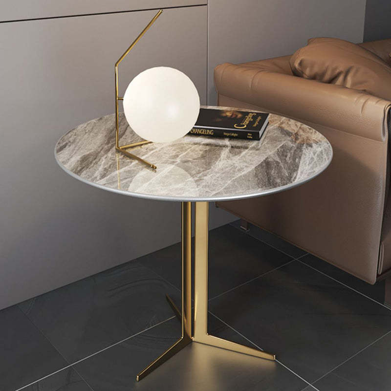 Scandinavian Round Aluminum Slate Coffee Table