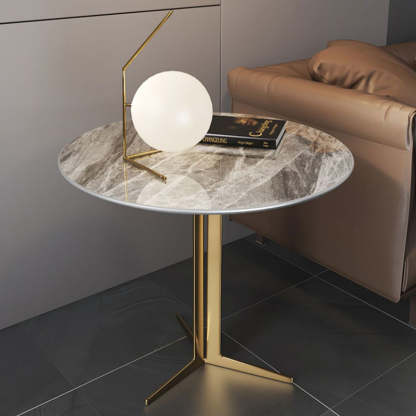 Scandinavian Round Aluminum Slate Coffee Table