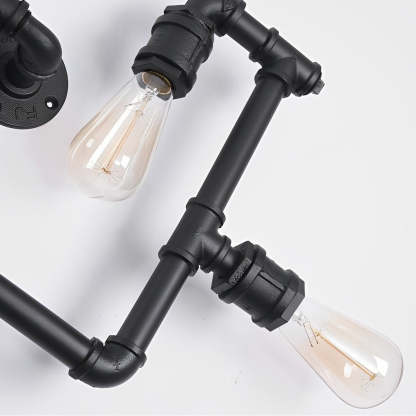 Vintage Iron Water Pipes Retro Creative Industrial Style Wall Light Fixture-Lighom