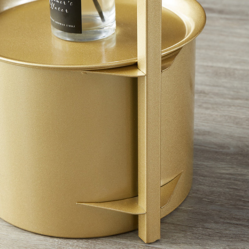Minimalist Round Iron Rock Slab Side Table