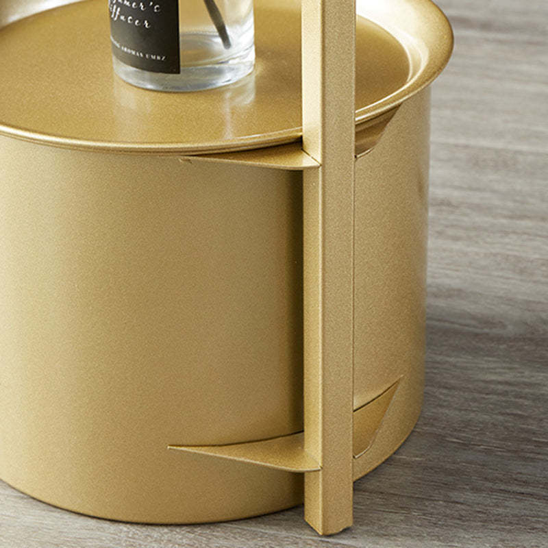 Minimalist Round Iron Rock Slab Side Table