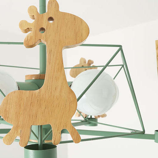 Scandinavian Childlike Giraffe Ceiling Light — Pentagram / Green / 220V-240V For UK/AU