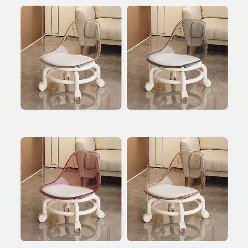 Minimalist Plastic Leather Rolling Chair
