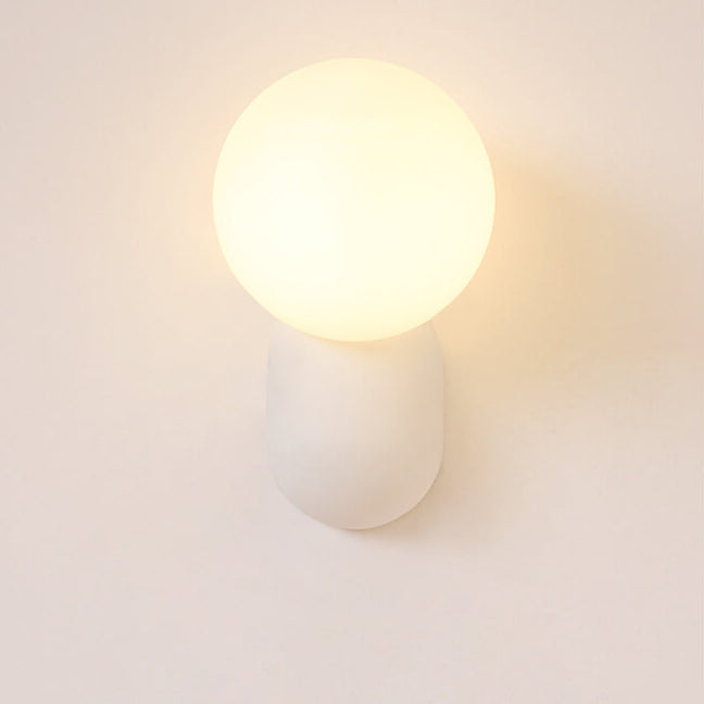Macaron Cream Resin Glass Ball Sconce