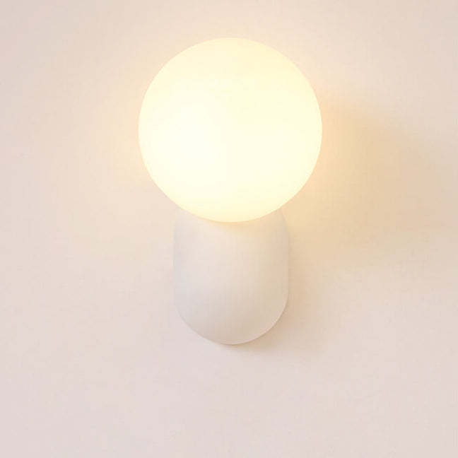 Macaron Cream Resin Glass Ball Sconce