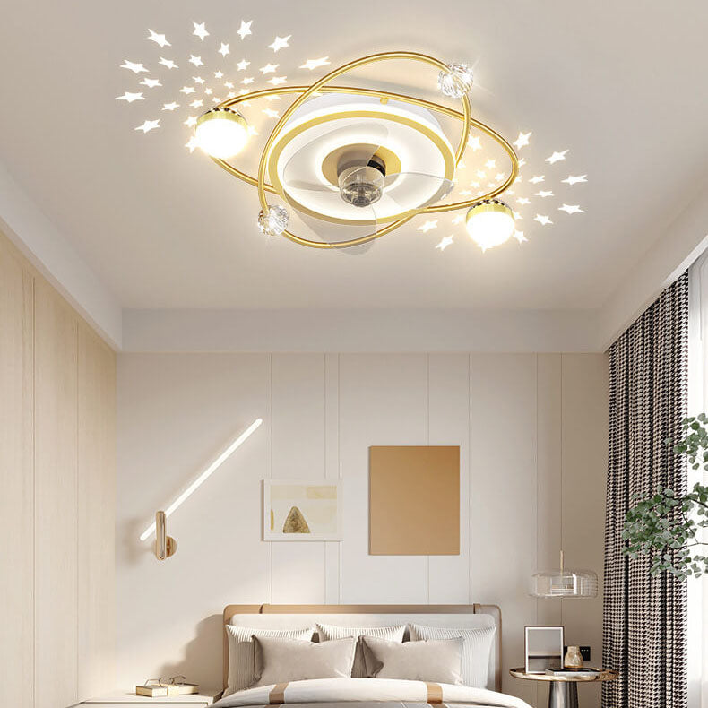Modern Light Ring Flush Mount Ceiling Fan Light