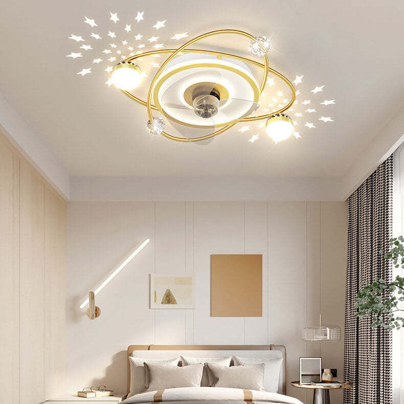 Modern Light Ring Flush Mount Ceiling Fan Light