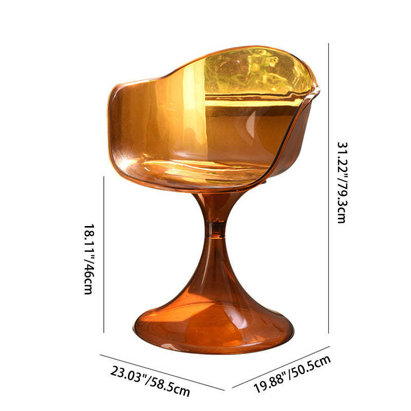 Nordic Acrylic Arc Dining Chair — B / Amber