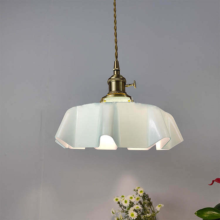 Japanese Cream Petal Glass Pendant Light