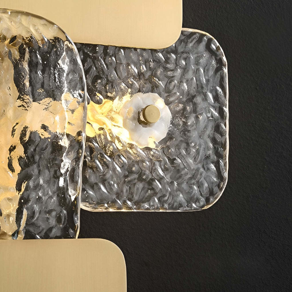 Creative Rounded Square Glass Copper LED Modern Wall Sconce Lighting-Lighom