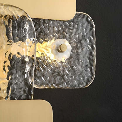 Creative Rounded Square Glass Copper LED Modern Wall Sconce Lighting-Lighom