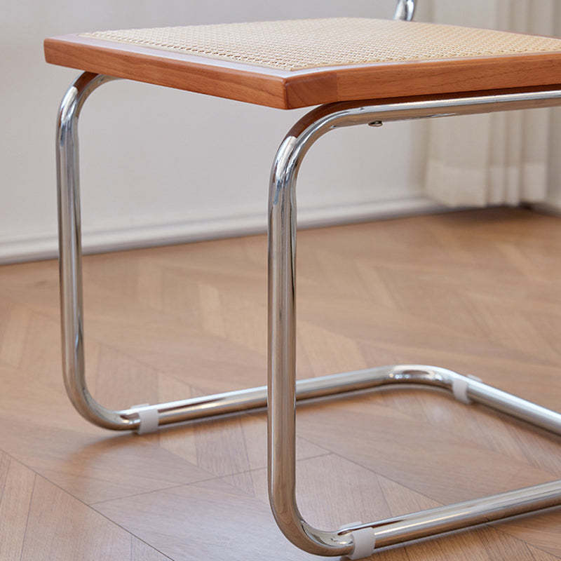Scandinavian Curved Rattan Iron Dining Chair