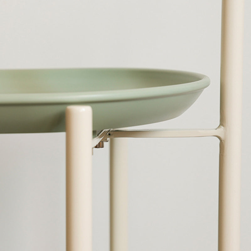 Contemporary Wood Metal Oval End Table 2-Tier