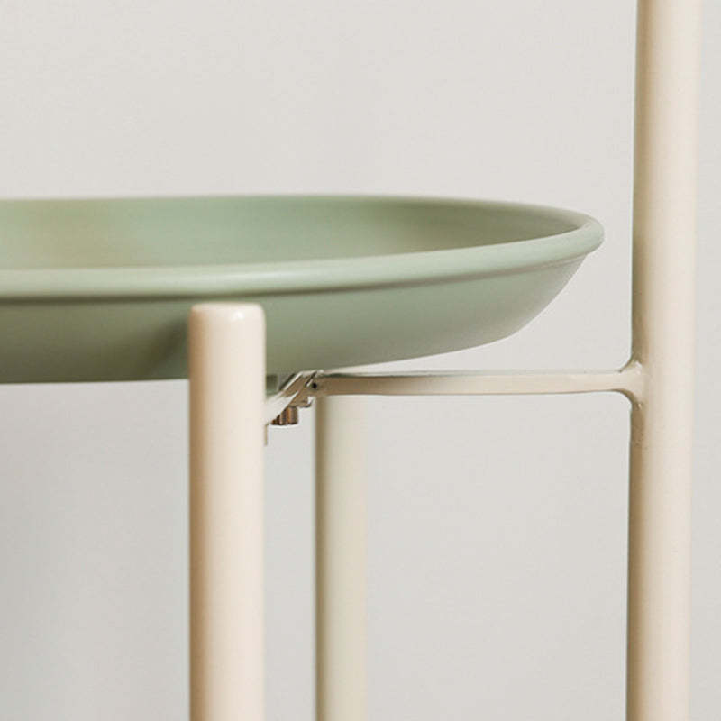 Contemporary Wood Metal Oval End Table 2-Tier
