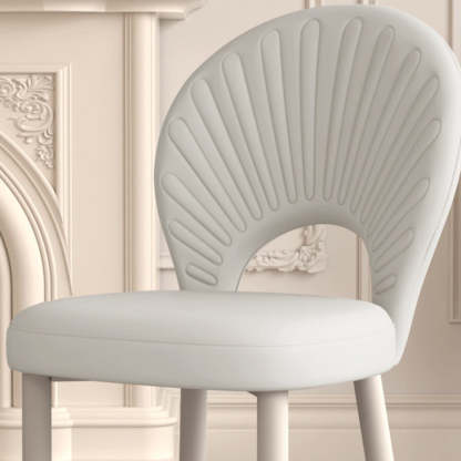 Minimalist Half-Round PU Leather Iron Dining Chair