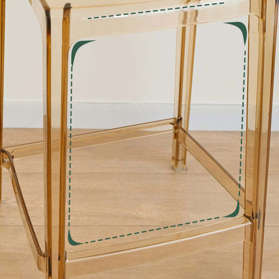 Scandinavian Square Bar Stool — Amber