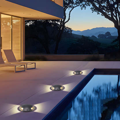 Outdoor Waterproof Horizontal Deck Stair Ground Lights Side-Emitting Low Voltage Step light for Pathways & Stairs-Lighom