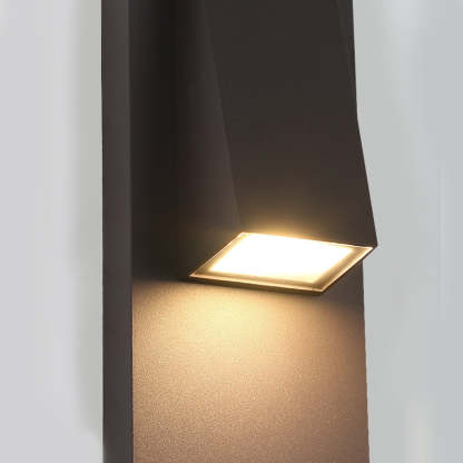 Rectangle Waterproof LED Black Modern Outdoor Wall Lamp Wall Light Fixture-Lighom