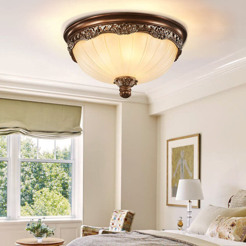 European Vintage Rustic Iron 2/3-Light Flush Mount