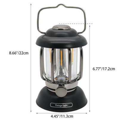 Minimalist Cylindrical Iron USB Camping Light