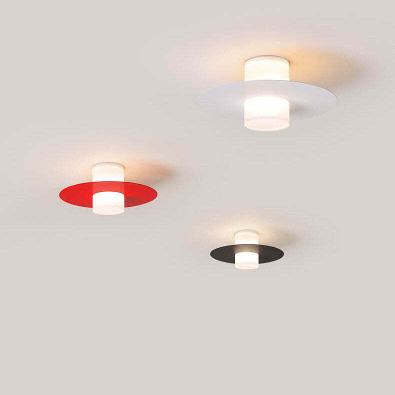 Minimalist Iron Cylindrical Disc Ceiling Light