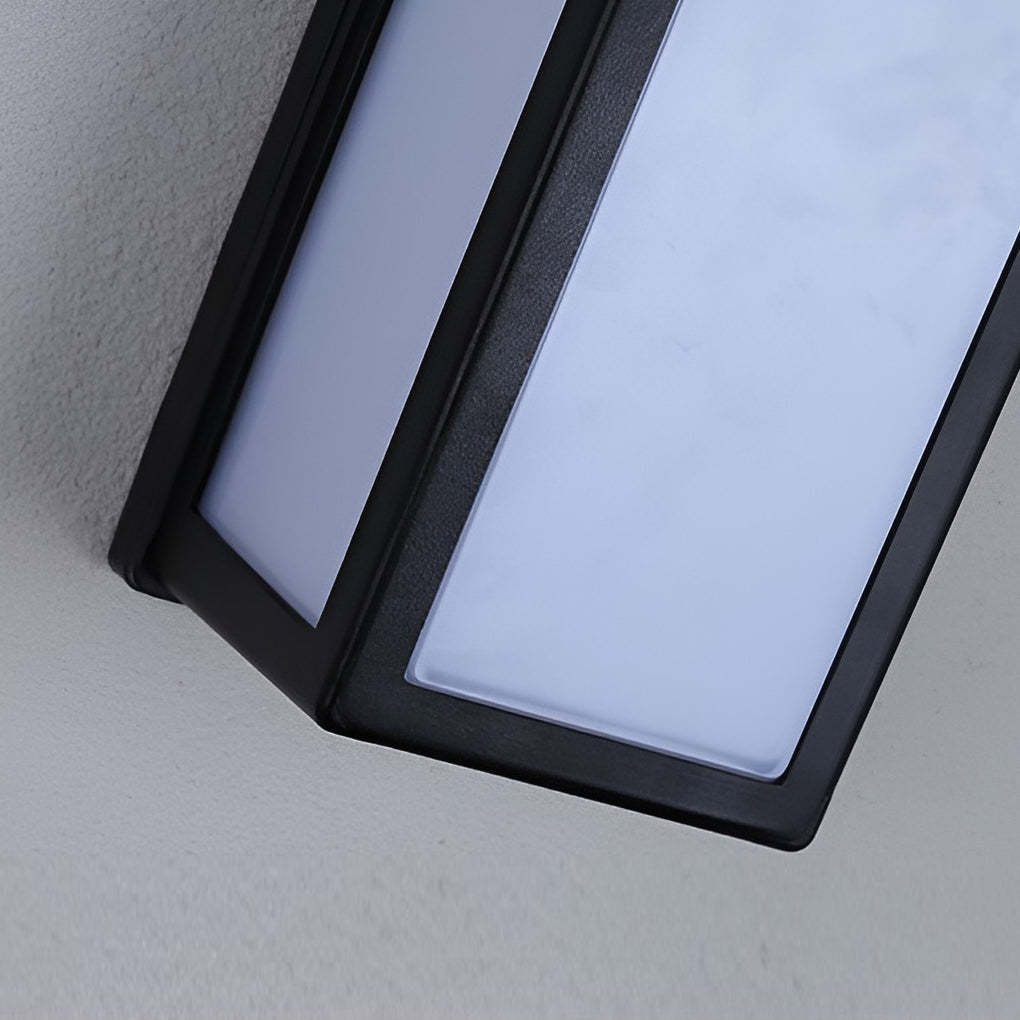 Rectangle LED Waterproof Motion Sensor Black Modern Wall Sconce Lighting-Lighom
