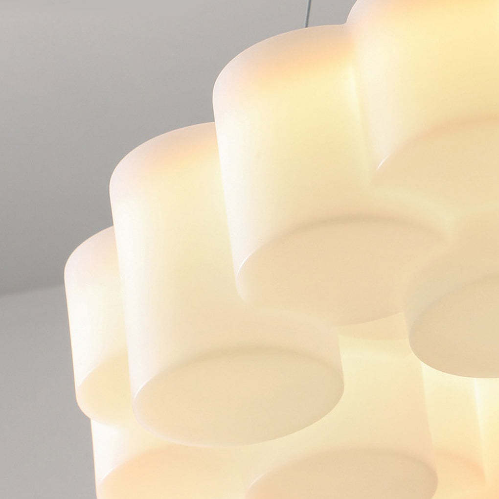 Ring Honeycomb 3-Step Dimming LED White Nordic Chandelier