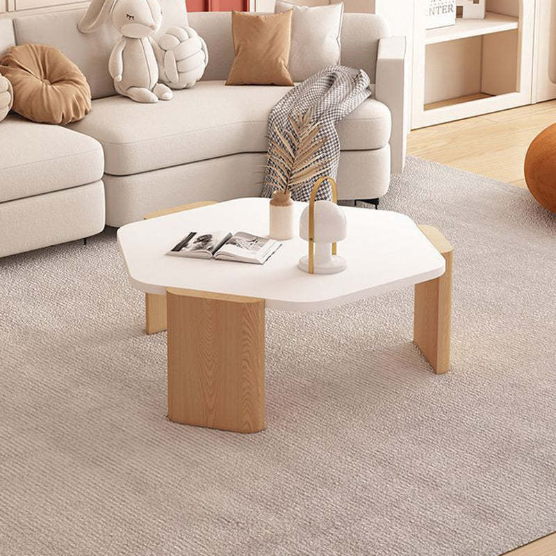 Contemporary Hexagonal Oak Plank End Table