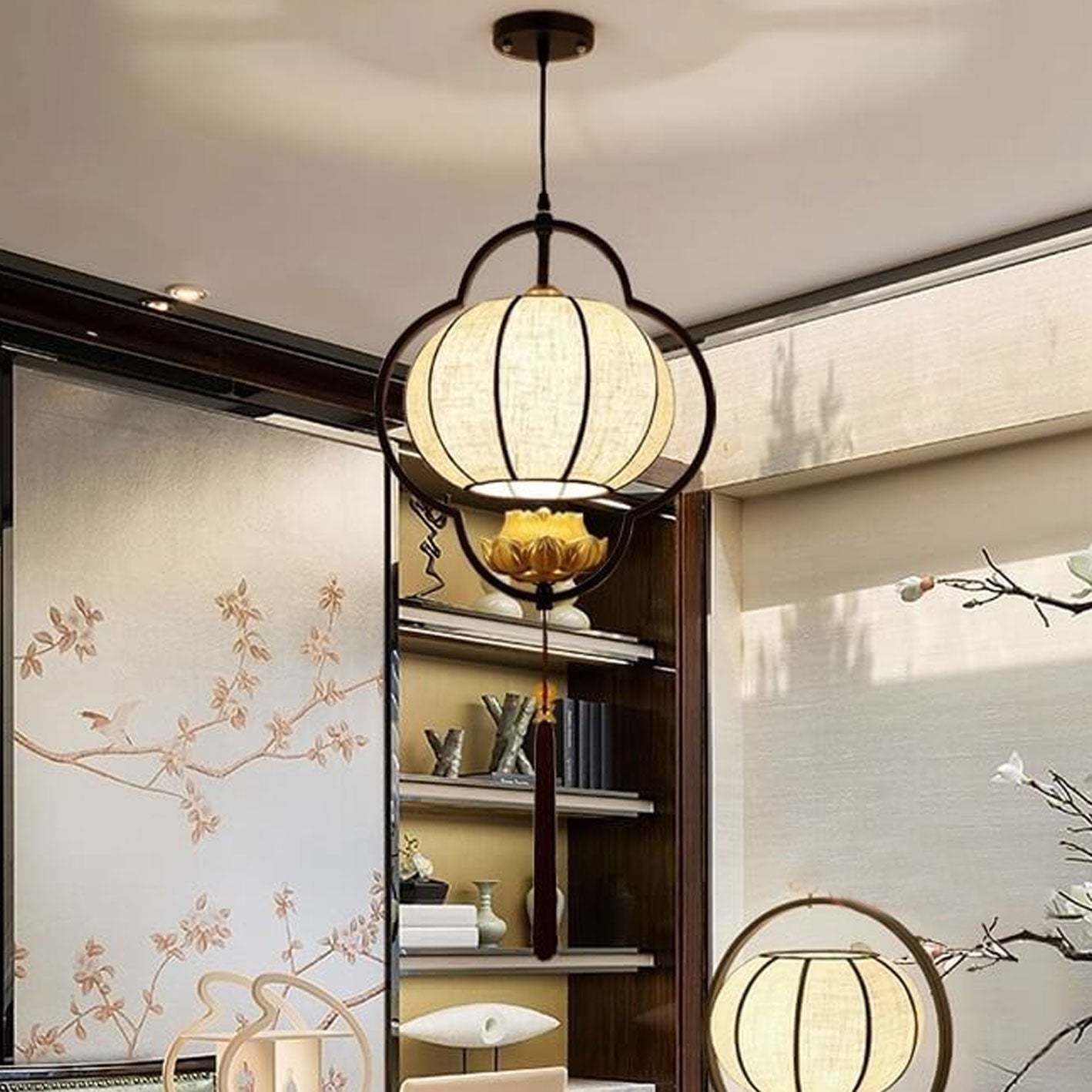 Chinese Retro Luxury Wrought Iron Pendant Light — Gold / 110V-120V For US/CA