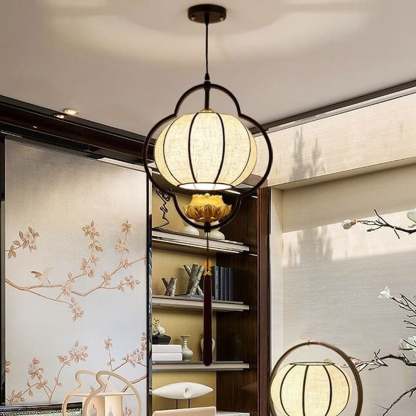 Chinese Retro Luxury Wrought Iron Pendant Light — Gold / 110V-120V For US/CA