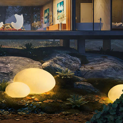 Resin Cobblestone LED Lawn Light Modern Waterproof Outdoor Landscape Lamp-Lighom