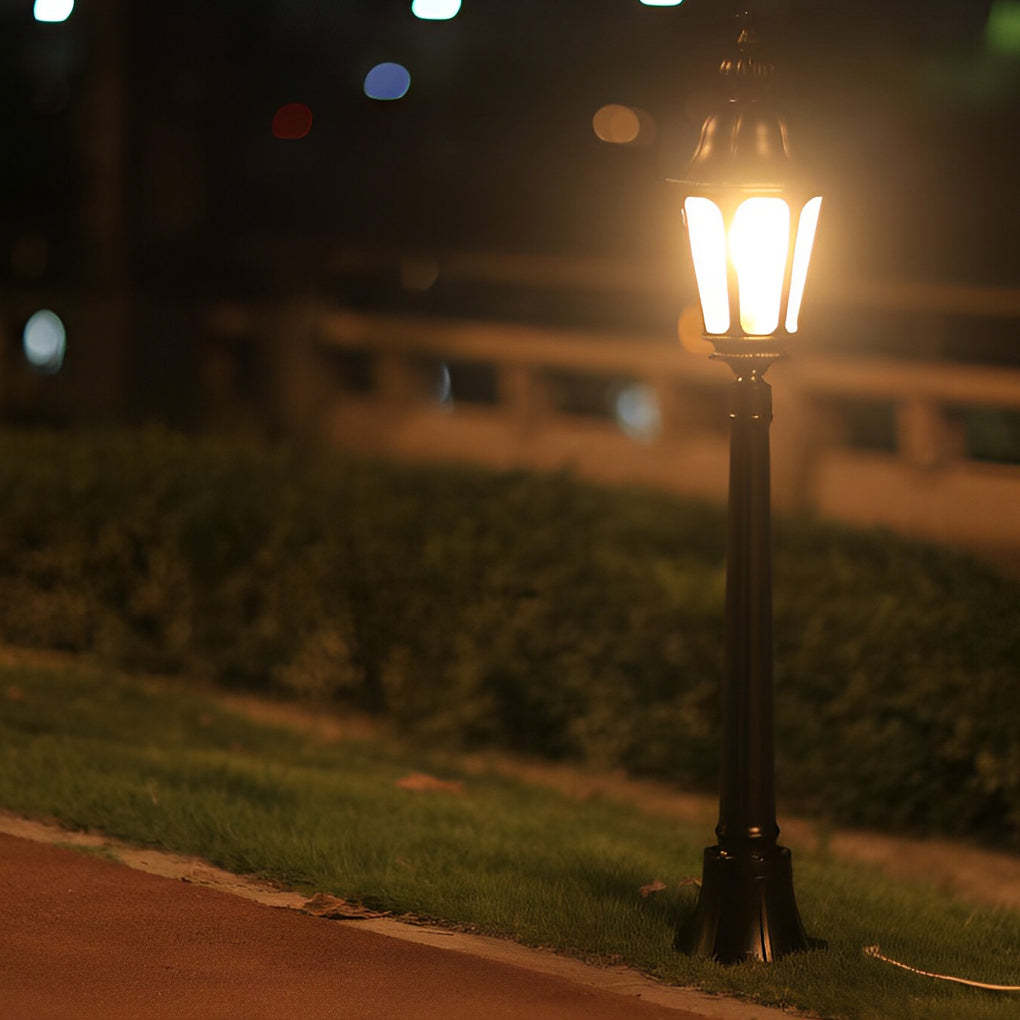 Elegant European-Style Black LED Outdoor Pathway Lamp Post-Lighom