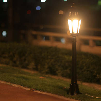 Elegant European-Style Black LED Outdoor Pathway Lamp Post-Lighom