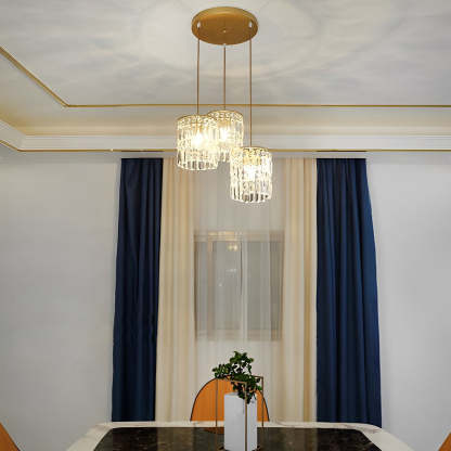 Cylindrical Crystal Shade 3-Step Dimming Nordic Pendant