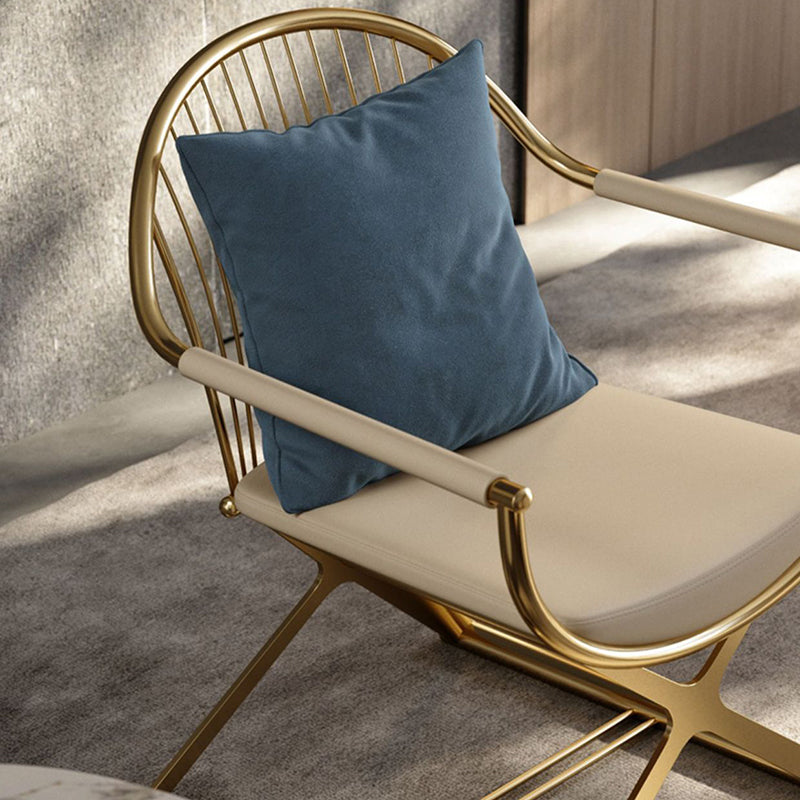 Modern Curved Microfiber Leather Dining Chair
