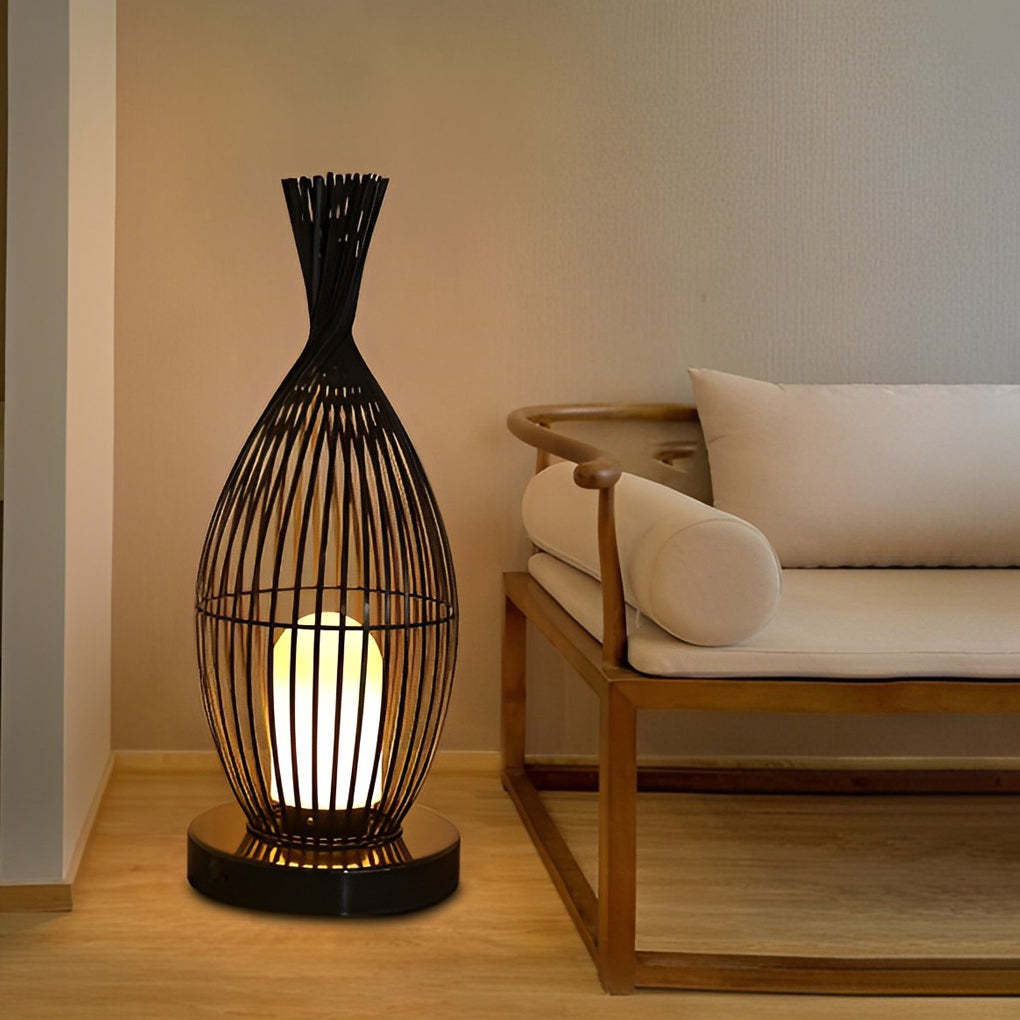 Industrial Courtyard Waterproof Caged LED Floor Lamp-Lighom