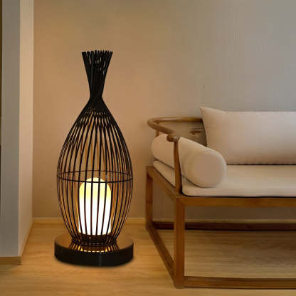 Industrial Courtyard Waterproof Caged LED Floor Lamp-Lighom
