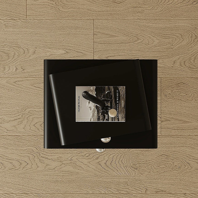 Modern Eclectic Steel Pine 2-Tier End Table