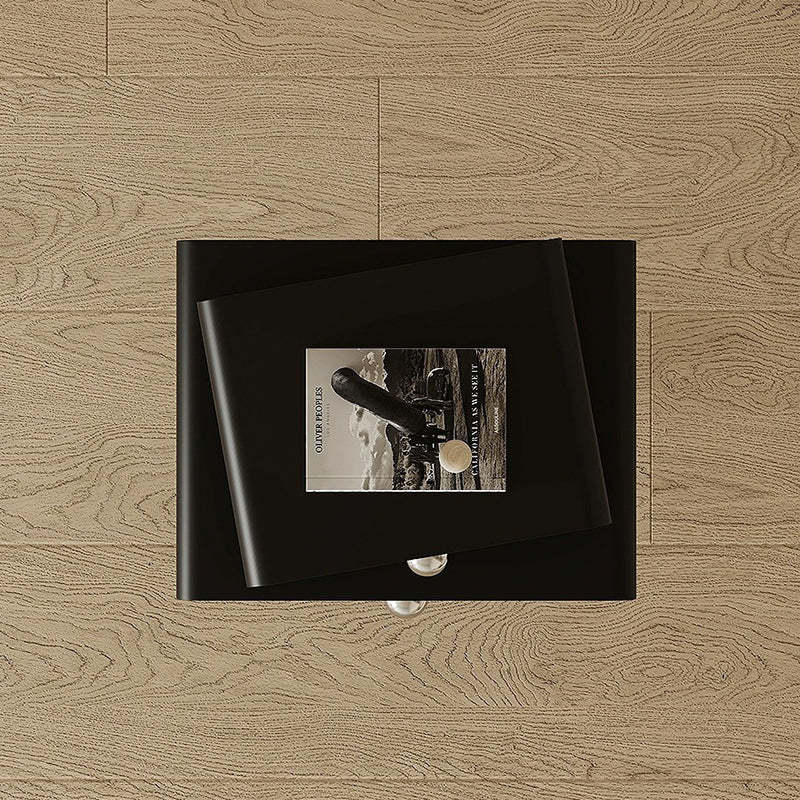 Modern Eclectic Steel Pine 2-Tier End Table