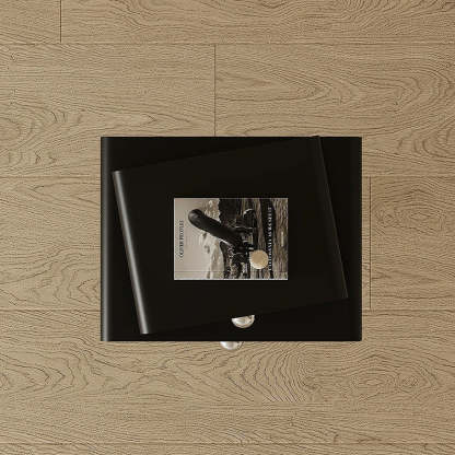Modern Eclectic Steel Pine 2-Tier End Table