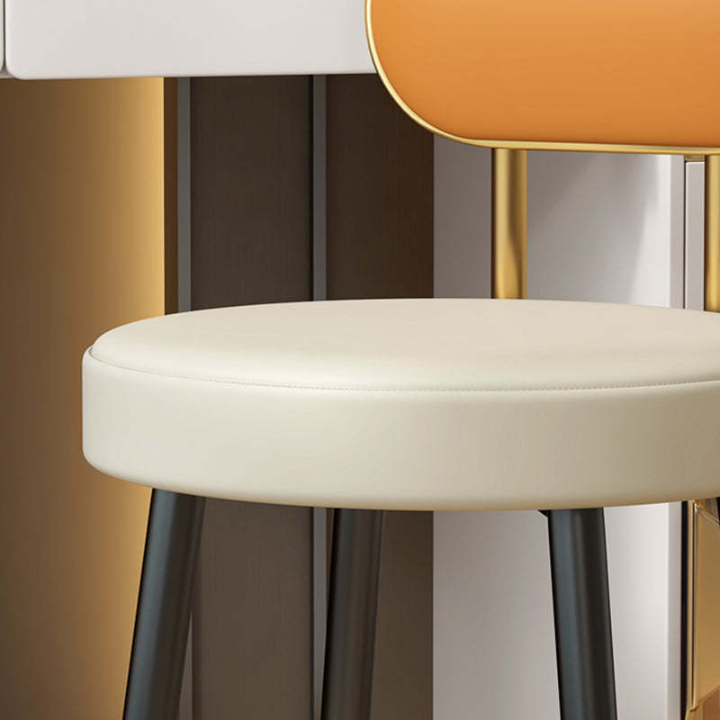 Nordic PU Leather Round Vanity Stool